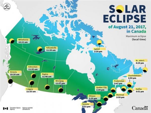 partial solar eclipse canada-map