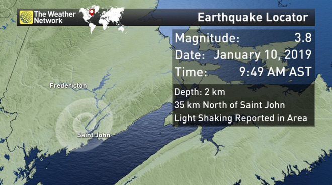 earthquake New Brunswick