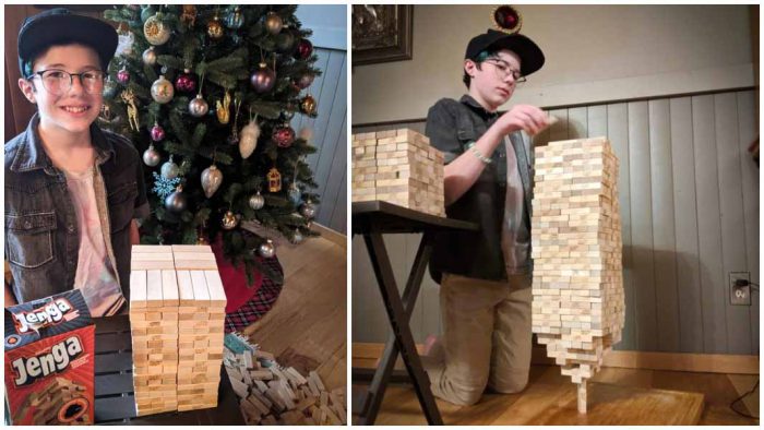 BC boy breaks own world record for stacking Jenga blocks