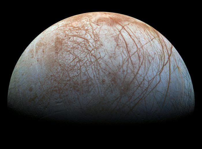 Does Europa have snow that falls up?